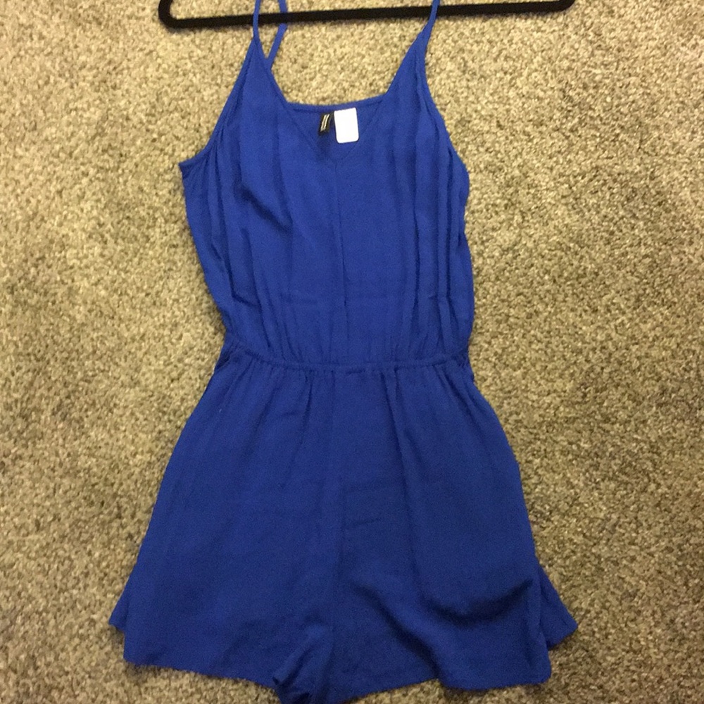 H&M blue romper . Cute w any waist belt!